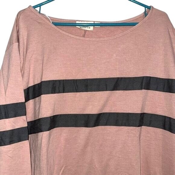 Plus Size Mind Matter Pink & Black Striped Tunic Top 3X Polyester/Rayon/Spandex - Picture 4 of 9